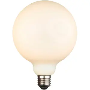 Opal Glass 12W E27 G125 LED Light Bulb - Dimmable Warm White - 1400lm 3000k