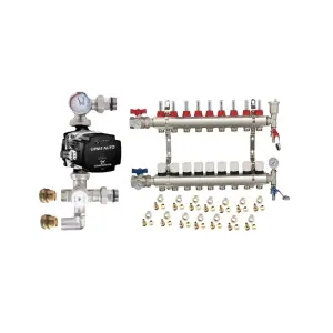 Warmer System Underfloor Heating 9 Port PSW Manifold with Grundfos Pump and Blending Valve Set