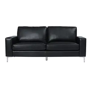 Baltic Faux Leather 3 Seater Sofa In Black