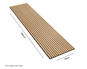 Off the Grain Acoustic Oak Wood Slat Wall Panel - 240cm x 60cm