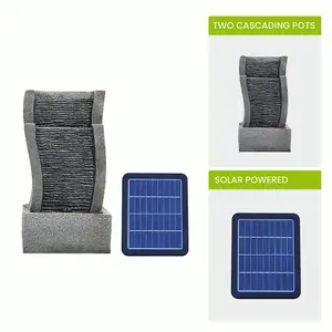 Outdoor Solar Power Garden Water Feature with LED Lights 50cm