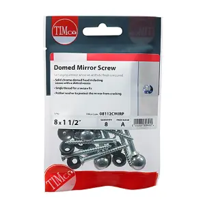 TIMCO Mirror Screws Dome Head Chrome - 8 x 1 1/2