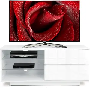 Homeology Gallus Gloss White with 2-White Drawers and 2 Shelves up to 55" LED/OLED/LCD TV Cabinet