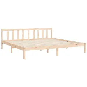 Berkfield Bed Frame with Headboard 200x200 cm Solid Wood