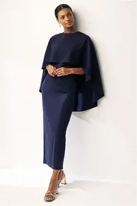 Womens Next Navy Blue Cape Detail Maxi Dress - Navy Blue