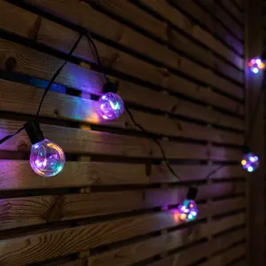 Set of 10 Indoor Outdoor Connectable Firefly Festoon Lights with Multi Coloured LEDs