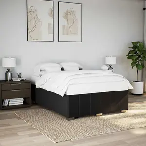 Berkfield Bed Frame without Mattress Black Double Fabric