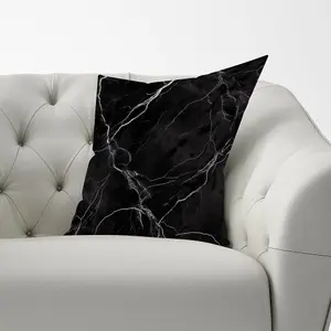 Black Marble Pattern Cushions 33cm x 48cm