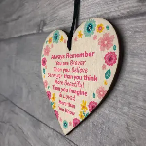 Red Ocean Inspirational Gift For Best Friend Novelty Friendship Wooden Hanging Heart Plaque Gift For Birthday