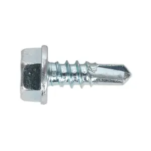 Sealey Self Drilling Screw 4.2 x 13mm Hex Head Zinc DIN 7504K Pack of 100