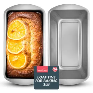 2pk Loaf Tins for Baking 2lb - 2lb Loaf Tin - 21 x 11 x 6.4cm - Stainless Steel Bread Tins for Baking 2lb - Stainless Steel