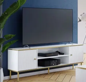 Luxurious Maison White And Gold TV Unit