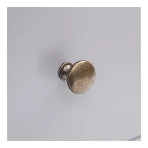 Biccari 3 Drawer Bedside Table Brass Knob