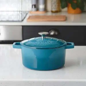 Cast Iron Casserole Set of 3 20 cm 26cm & 28cm / 2.8L 4.3L & 5.8L Dishes Oven Proof Enamelled Cast Iron Pans with Lids