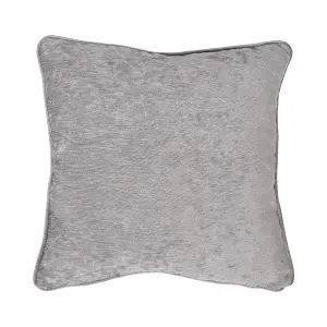 Textured Chenille Grey Textured Filled Cushion