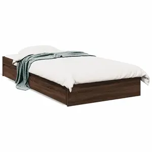 Berkfield Bed Frame with Drawers without Mattress Brown Oak 90x190 cm Single