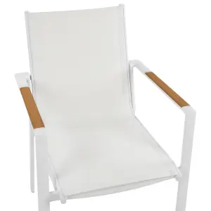 Set of 4 Garden Chairs BUSSETO Metal White