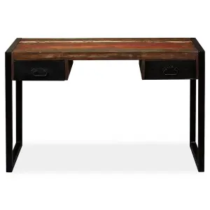 Berkfield Desk with 2 Drawers Solid Reclaimed Wood 120x50x76 cm