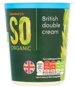 Sainsbury's Double Cream, SO Organic 300Ml