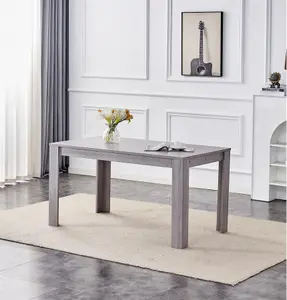 Dining Table Grey Wood Kitchen Place for 4 Seats, Dining Table Only (Grey H 75 x L 117 x W 77 cm)