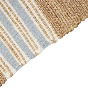 Jute Area Rug 160 x 230 cm Beige and Light Blue MIRZA