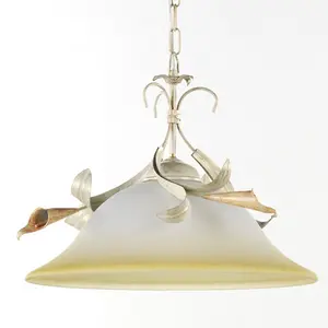 Luminosa Lucrezia Dome Pendant Ceiling Light, Ivory