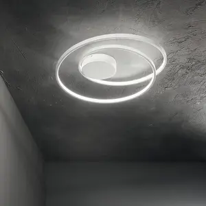 Luminosa Oz LED Decorative Swirl Integrated LED Semi Flush Light White, 3000K