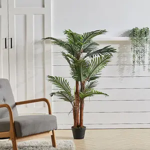 Green Palm Tree Artificial Plants in Black Pot Decoration for Home 180 cm