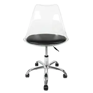 Soho Clear Plastic Dining Chair with Swivel Base Black