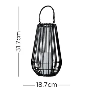 Miss Black 22Cm H Battery Powered Integrated LED Outdoor Lantern (Set of 2)