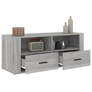 Berkfield TV Cabinet Grey Sonoma 100x35x40 cm Engineered Wood