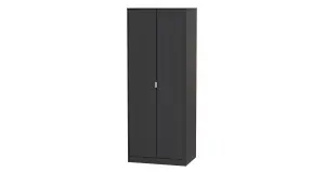 Madrid 2 Door Wardrobe in Black Ash (Ready Assembled)