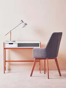 Interiors by Premier Matte Grey Table Lamp, Easy to Assemble Bedside Table Light, Eco-friendly Lamp for Table Living Room