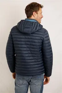 Men's Flete Lightweight Showerproof Padded Jacket Navy - Large - Weird Fish