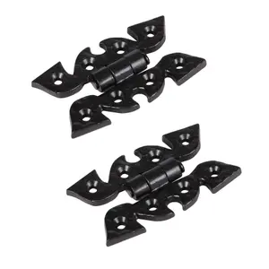 Hammer & Tongs Ornate Cabinet Hinge - H75mm - Black - Pack of 2