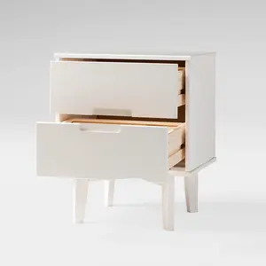 Ulti 2 Drawer Bedside Table White