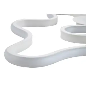 Modern and Unique Snaking Style Ambient LED Art Light Fitting in Matt White Sand