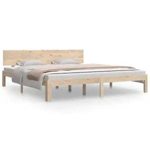 Berkfield Bed Frame Solid Wood 180x200 cm Super King Size