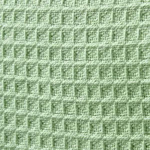 Homescapes Organic Cotton Waffle Baby Blanket Sage Green, 125 x 150 cm