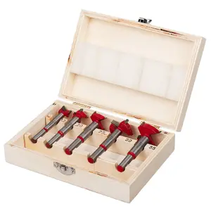 UK Drills Forstner Bit Drill Bit Set (5 Pieces) from 15mm to 35mm for Woodworking