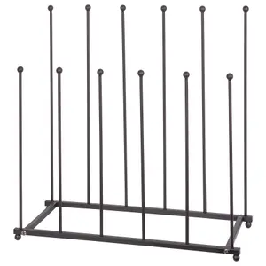 Steel Wellington Boot Rack - 6 Pair - Black