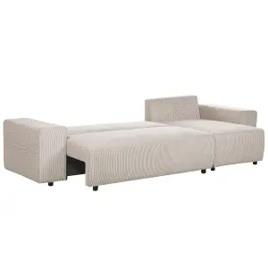 Corner Sofa LUSPA Taupe Corduroy Left Hand