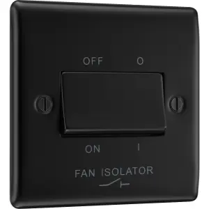 BG Nexus Metal Matt Black Triple Pole Fan Isolator Switch, 10A