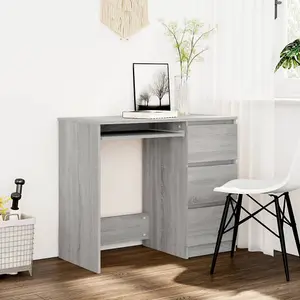 Berkfield Desk Grey Sonoma 90x45x76 cm Engineered Wood