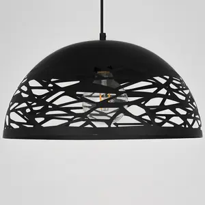 Luminosa Modern Hanging Pendant Black 1 Light , E27