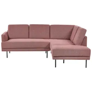 Left-Hand Corner Sofa BREDA Golden Brown Fabric Left Hand