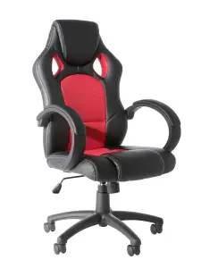 Daytona office chair with wheels in red / black