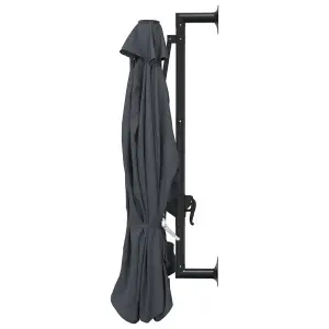 Berkfield Wall-Mounted Parasol with Metal Pole 300 cm Anthracite