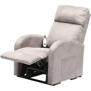 Single Motor Rise and Recline Lounge Chair Dove Grey Coloured Suedette Material