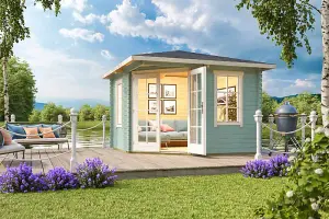 Lasita Anderby 1 Corner Summer House - 3m x 3m - Log Cabin Compact Cabin